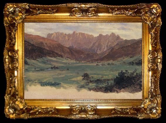 framed  Frederic E.Church Hinter Schonau and Reiteralp Mountains,Bavaria, ta009-2